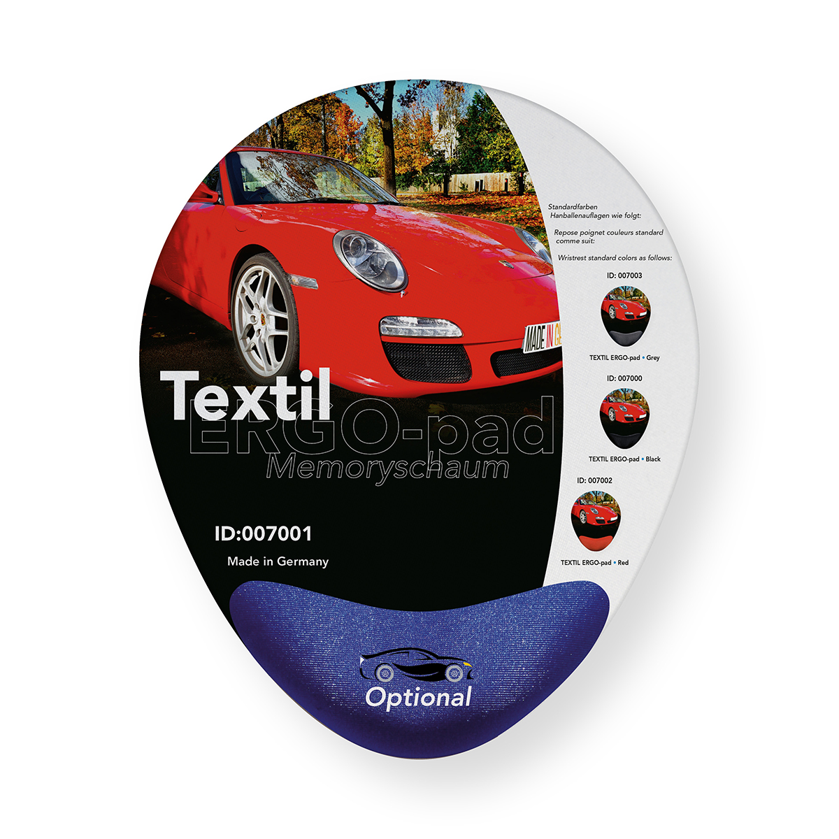 ERGO-pad Memoryfoam textile wristrest blue ERGO-pad Memoryfoam textile wristrest blue