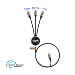 RPET LOGO-light cable USB C 100 Watt  1,2 m